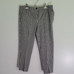 Womens Black and White Checkered Pants